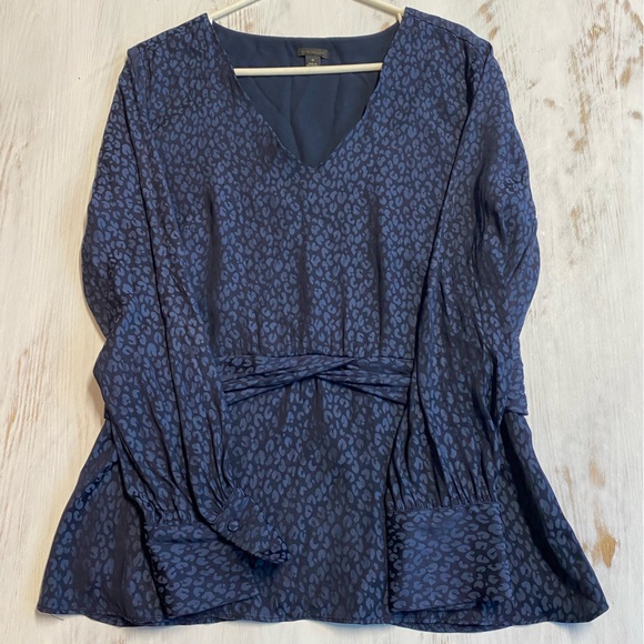 Ann Taylor Navy Blue Blouse - Picture 1 of 13